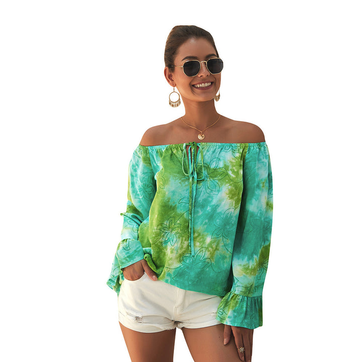 Dame Off-Shoulder Bluse med blomsterprint og flæsedetaljer Stilla