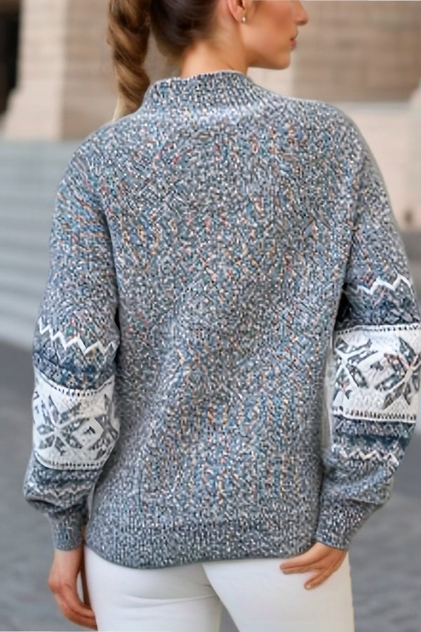 Stilla | Smart julesweater med snefnugturtleneck