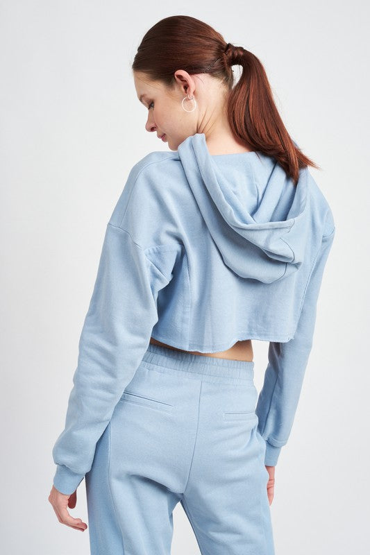 Stilla | Kort Hoodie Med Snøre
