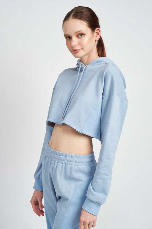Stilla | Kort Hoodie Med Snøre