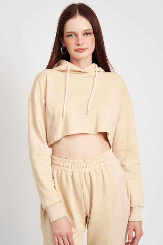 Stilla | Kort Hoodie Med Snøre