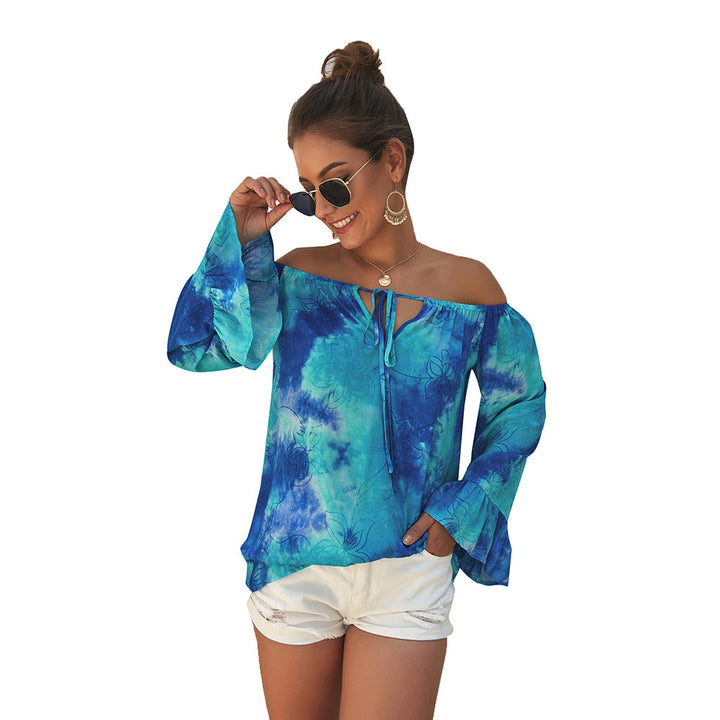 Dame Off-Shoulder Bluse med blomsterprint og flæsedetaljer Stilla