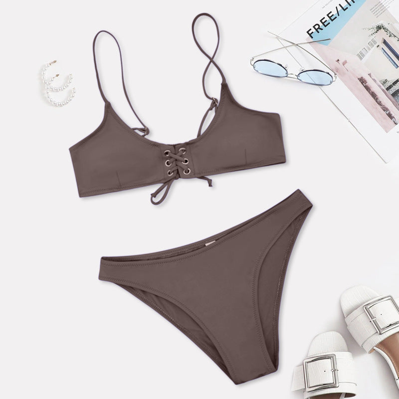 Dame Bikini-sæt med sportslig snøring og elegante detaljer Stilla
