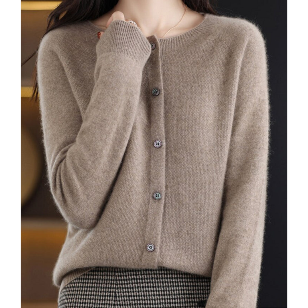 Stilla | Uld Dame Strikjakke Med O-Udskæring