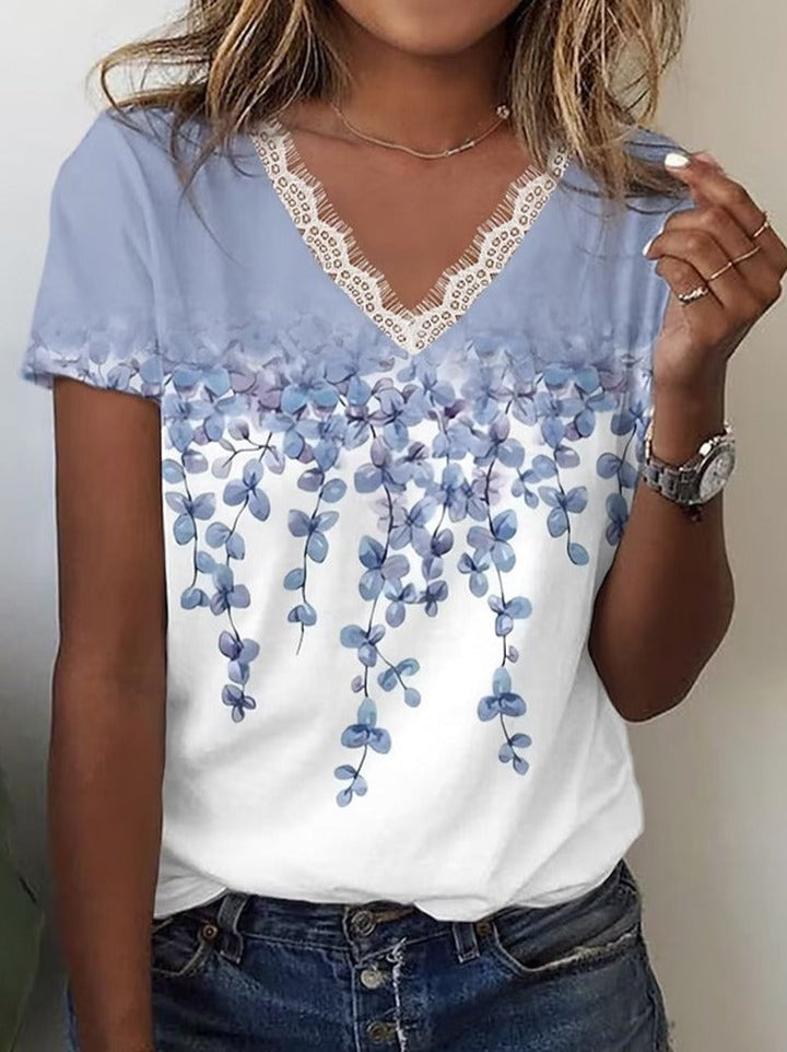 Stilla | Dame mode T-shirt med V-udskæring stil