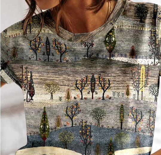 Stilla | Sommerternet T-shirt til kvinder O-hals stil