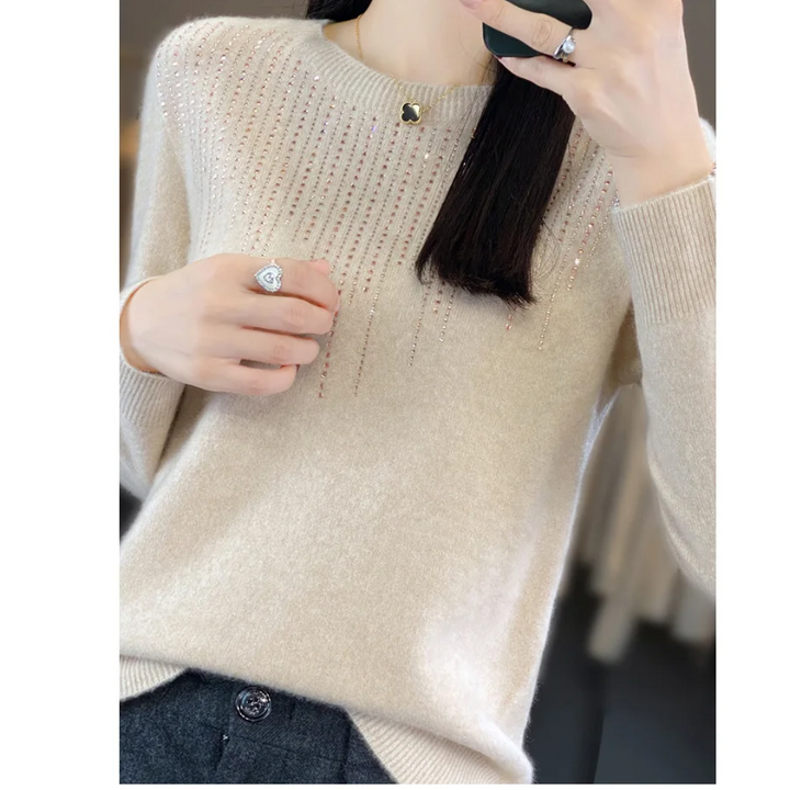 Stilla | Dame Pullover Af Blødt Strik Med Skinner Detaljer