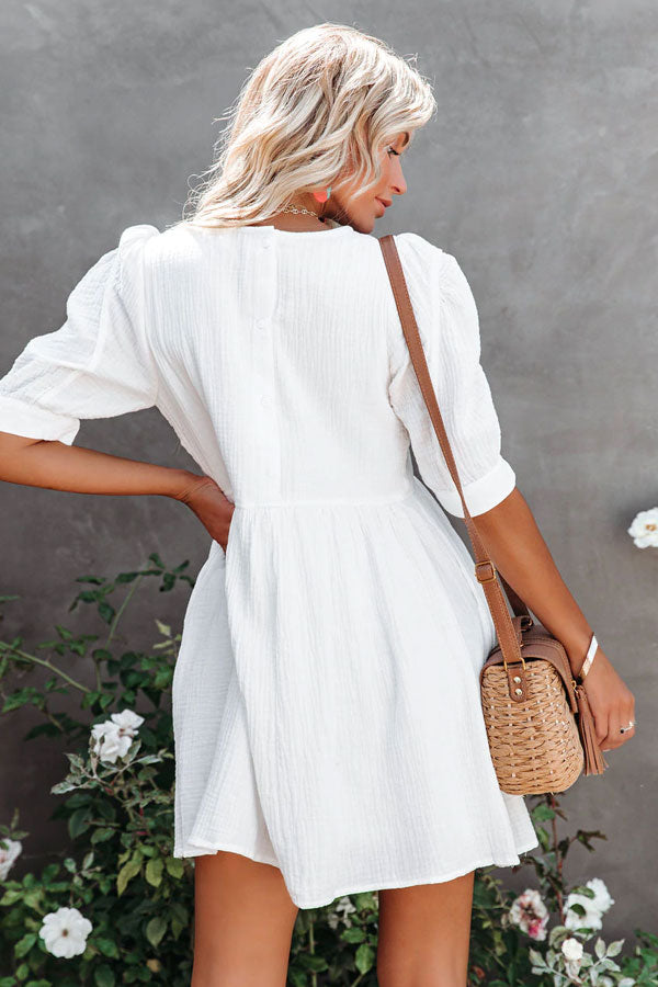Stilla | Amber Cotton Pocketed Puff Sleeve Kjole