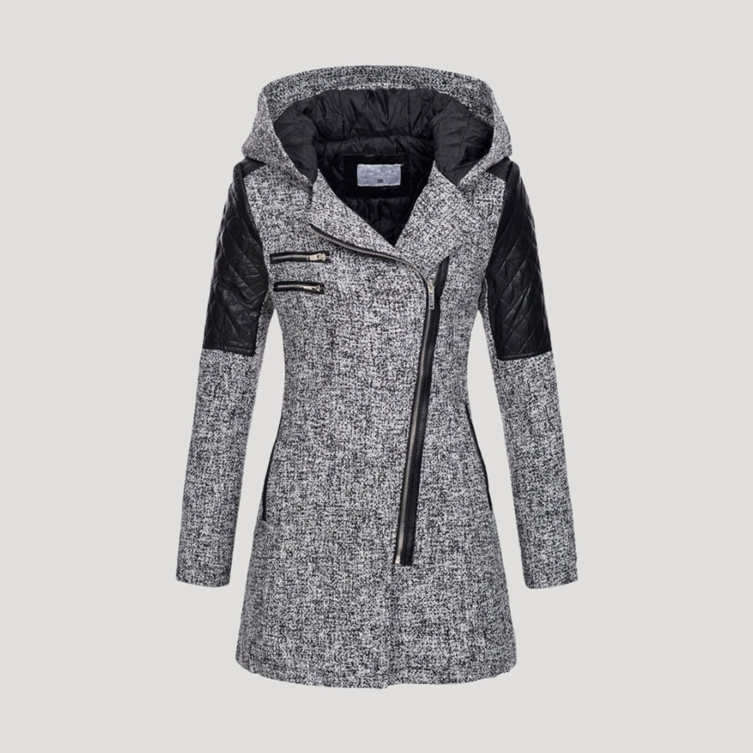 Stilla | Elegant Tweed Hættefrakke