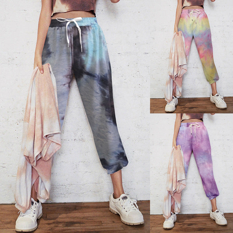 Dame afslappede Tie-Dye joggingbukser med elastisk talje og sidelommer Stilla