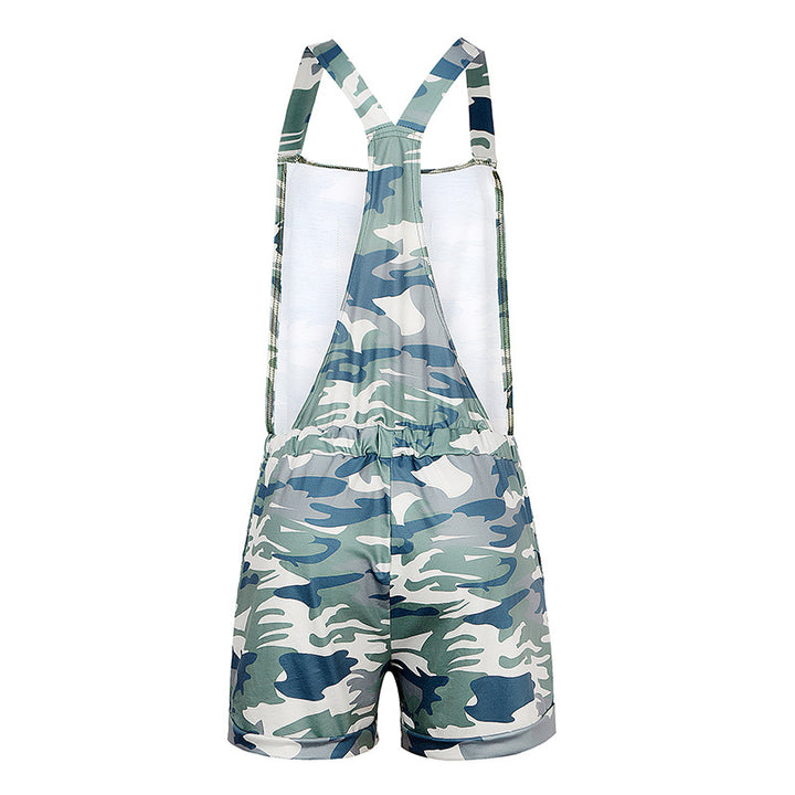Dame afslappet jumpsuit med camouflage mønster og praktiske lommer Stilla