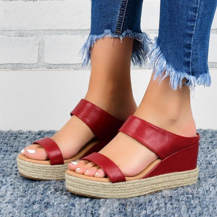 Dame Wedge-sandaler med moderne slangeskindsdesign og komfortabelt fodseng Stilla
