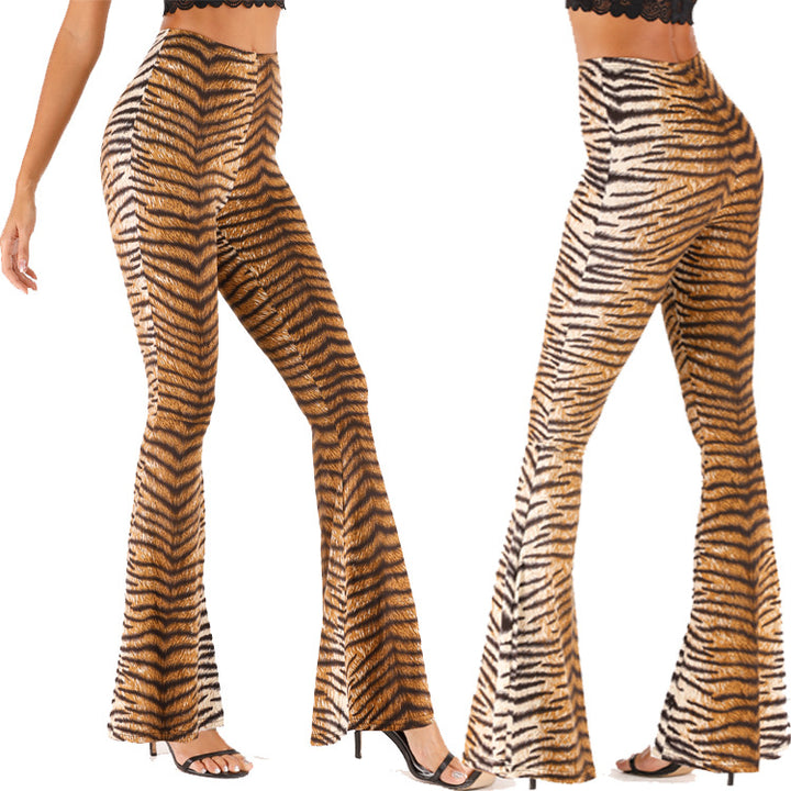 Dame Bred udskårne Tiger-print-bukser Stilla