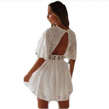 Kvinde Besticket Boho Mini Kjole Stilla