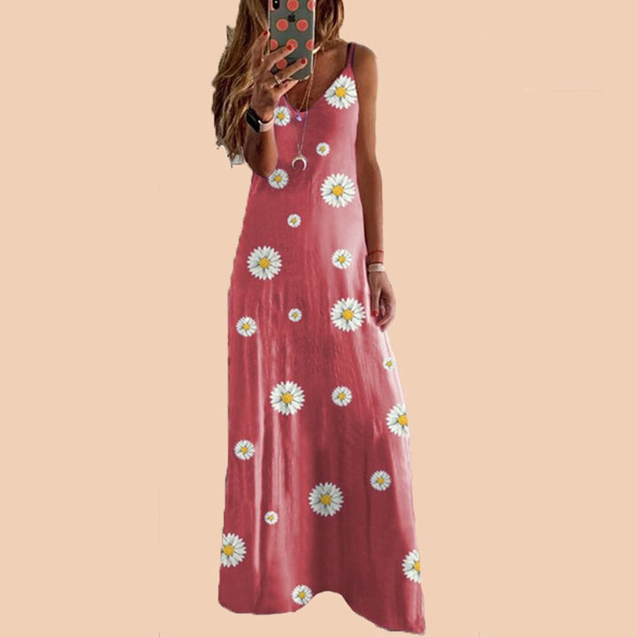 Dame Floral Print Ærmeløs Maxi-Kjole Stilla