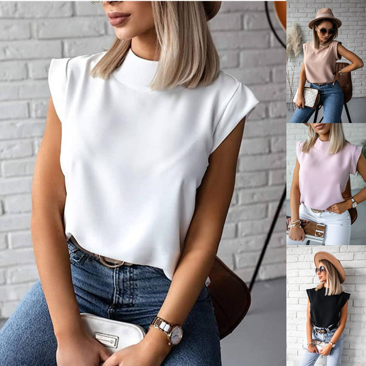Dame Elegant Bluse med afslappet snit og skulderpuder Stilla
