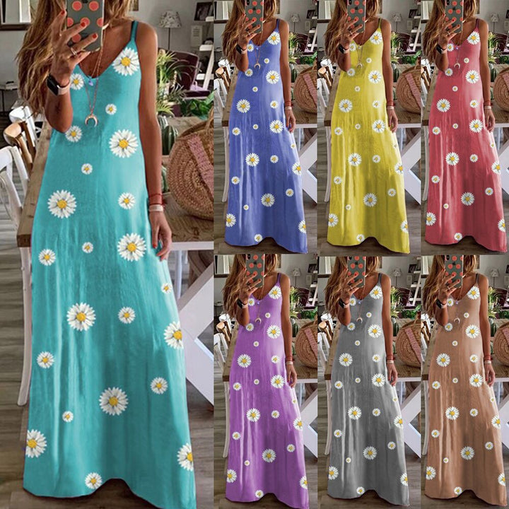 Dame Floral Print Ærmeløs Maxi-Kjole Stilla