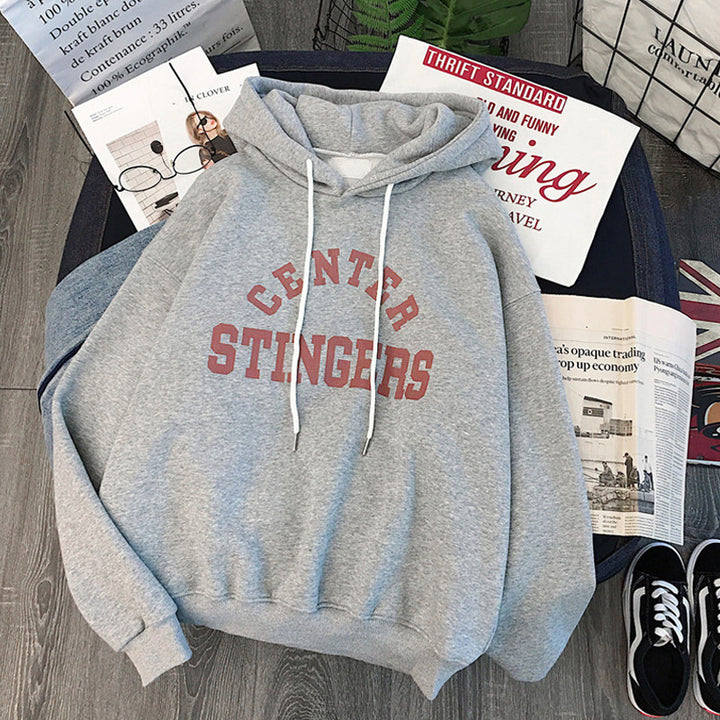 Femme grafik afslappet hoodie med rummelig kængurulomme Stilla