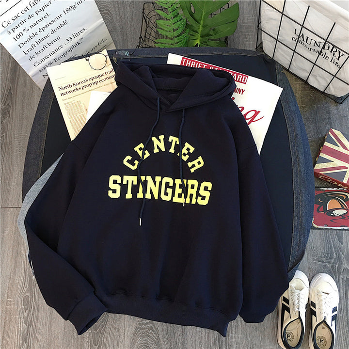 Femme grafik afslappet hoodie med rummelig kængurulomme Stilla