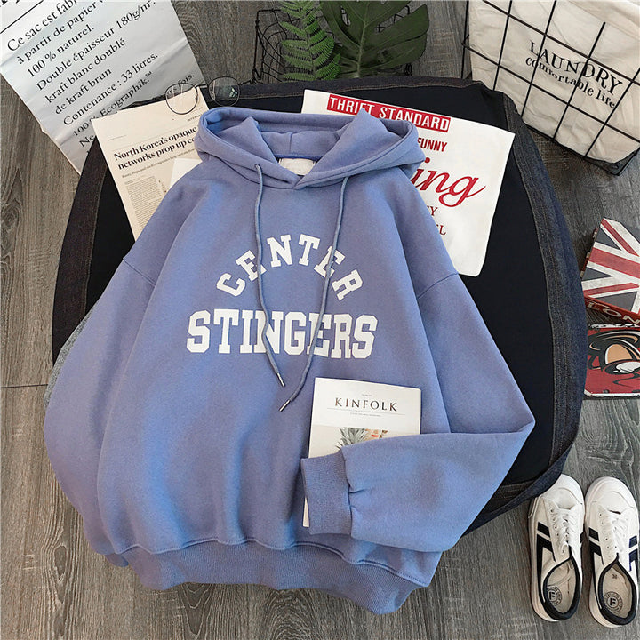 Femme grafik afslappet hoodie med rummelig kængurulomme Stilla