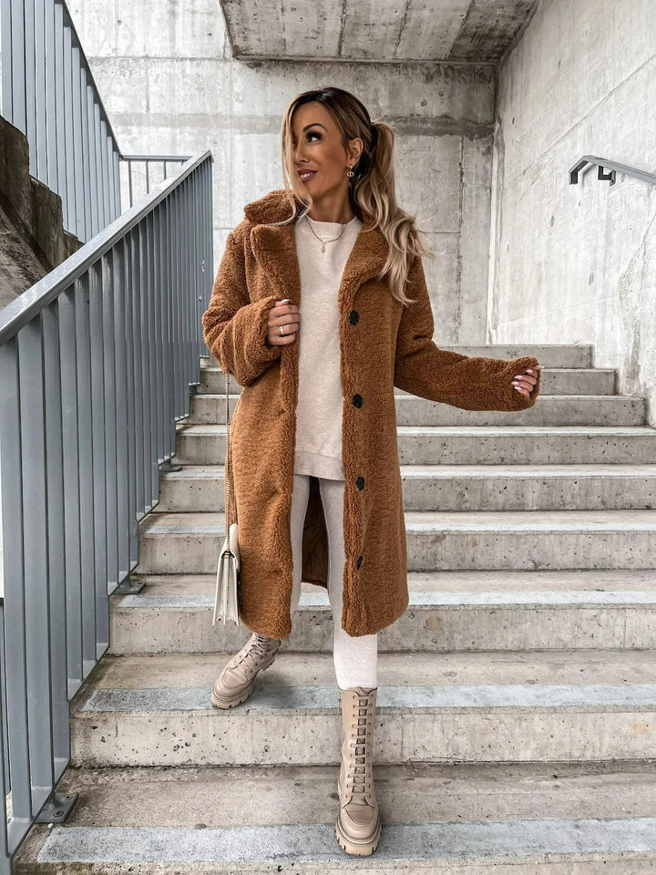 Stilla | Elegant Plysch Trenchcoat