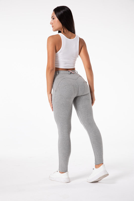 Stilla | Stramme Lysegrå Leggings Med Høj Talje