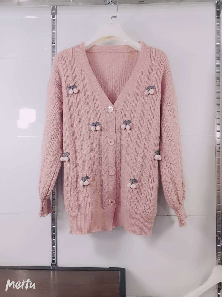 Femme Dekorativ Strikcardigan med Perler og Ornamenter Stilla