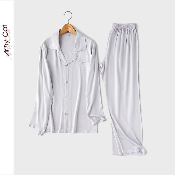 Dame Satin Pyjamas Sæt med elegant knaplukning og afslappet snit Stilla