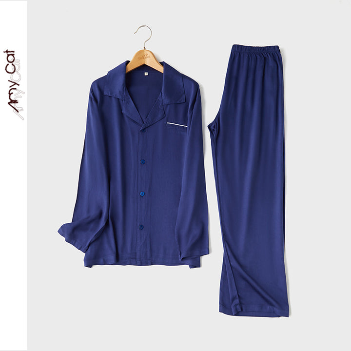 Dame Satin Pyjamas Sæt med elegant knaplukning og afslappet snit Stilla