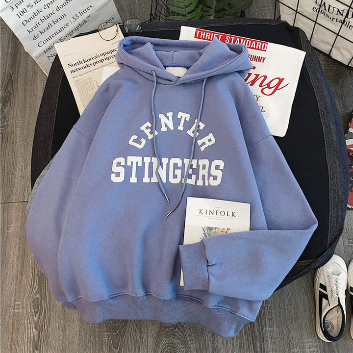 Femme grafik afslappet hoodie med rummelig kængurulomme Stilla