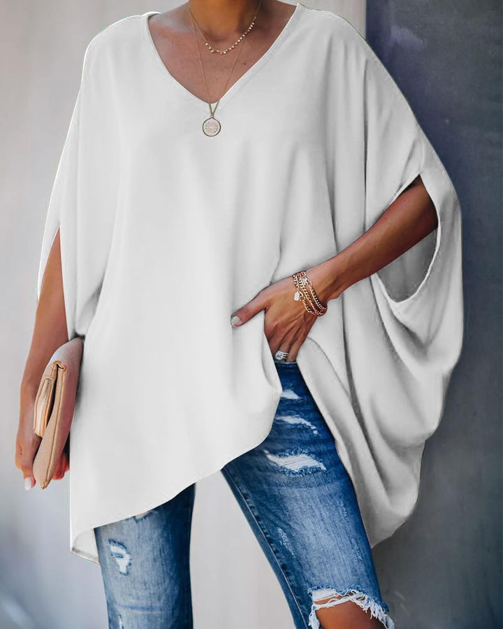 Dame Oversized Tunika med V-udskæring og afslappet snit Stilla