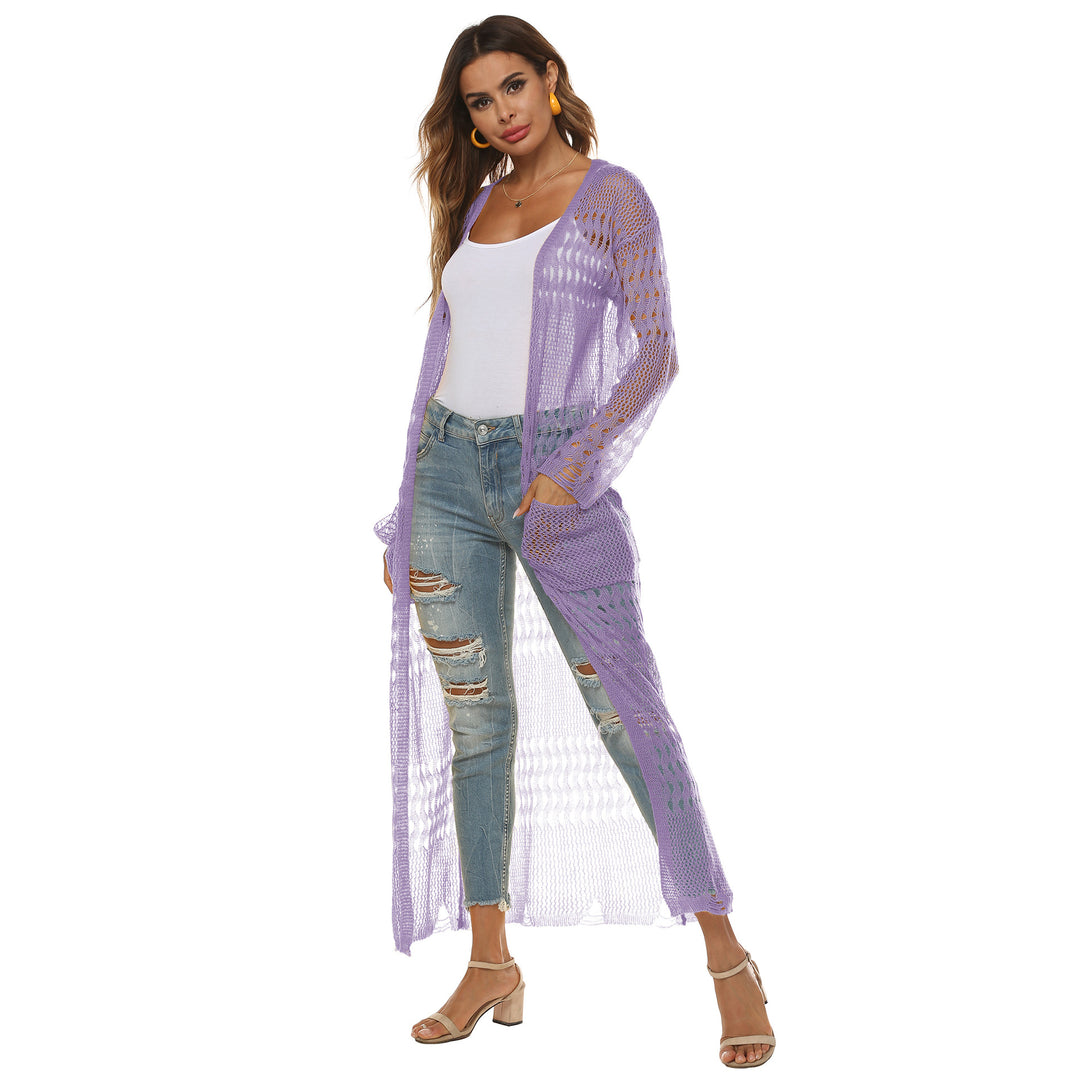 Dame Let Lang Strik Duster Cardigan Stilla