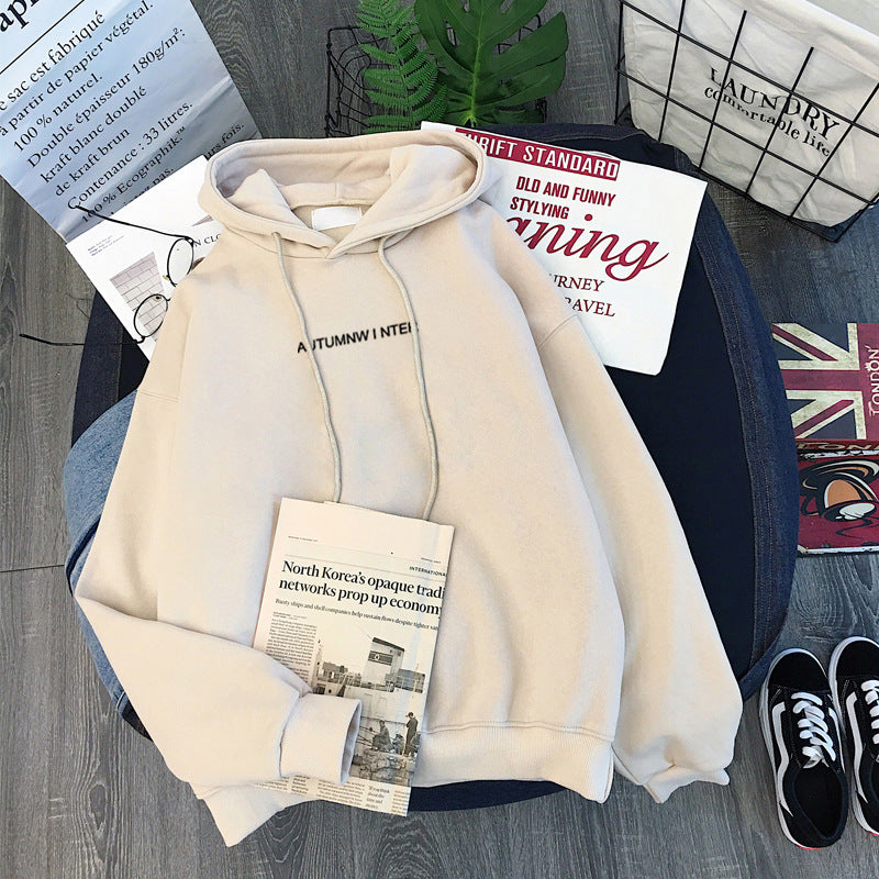 Femme Bekvem Oversized Hoodie med Efterårs-Vinter Tryk Stilla
