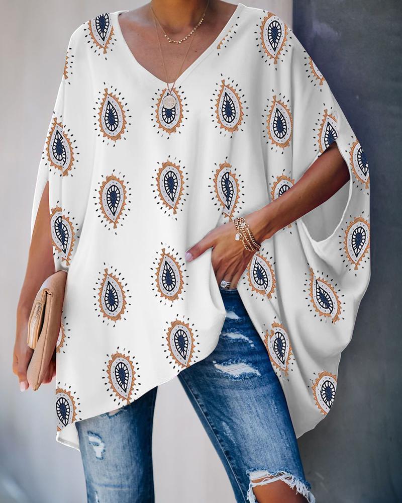 Dame Oversized Tunika med V-udskæring og afslappet snit Stilla