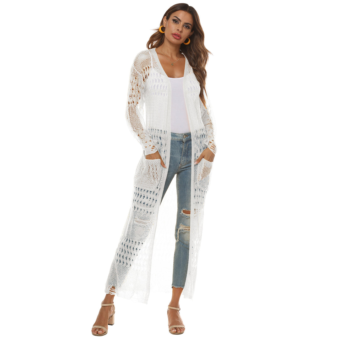 Dame Let Lang Strik Duster Cardigan Stilla