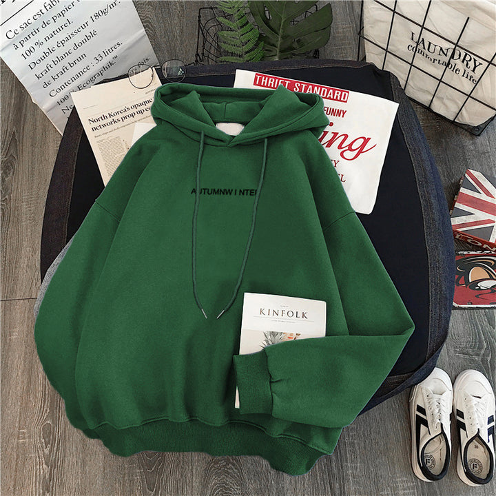 Femme Bekvem Oversized Hoodie med Efterårs-Vinter Tryk Stilla