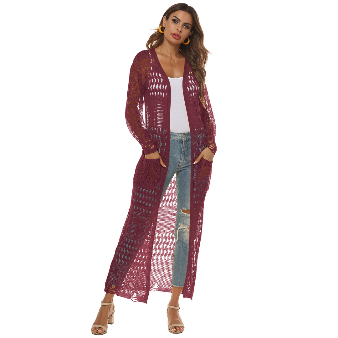 Dame Let Lang Strik Duster Cardigan Stilla