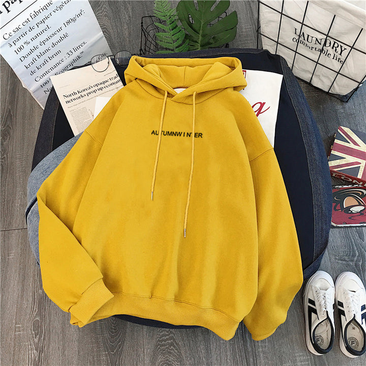 Femme Bekvem Oversized Hoodie med Efterårs-Vinter Tryk Stilla