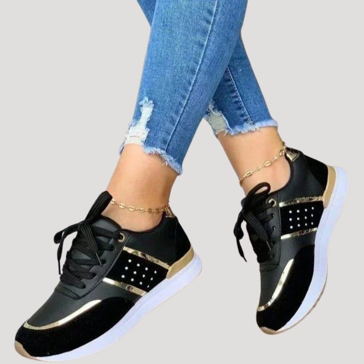 Stilla | Kvinder Stilfulde Metalliske Accent Sneakers
