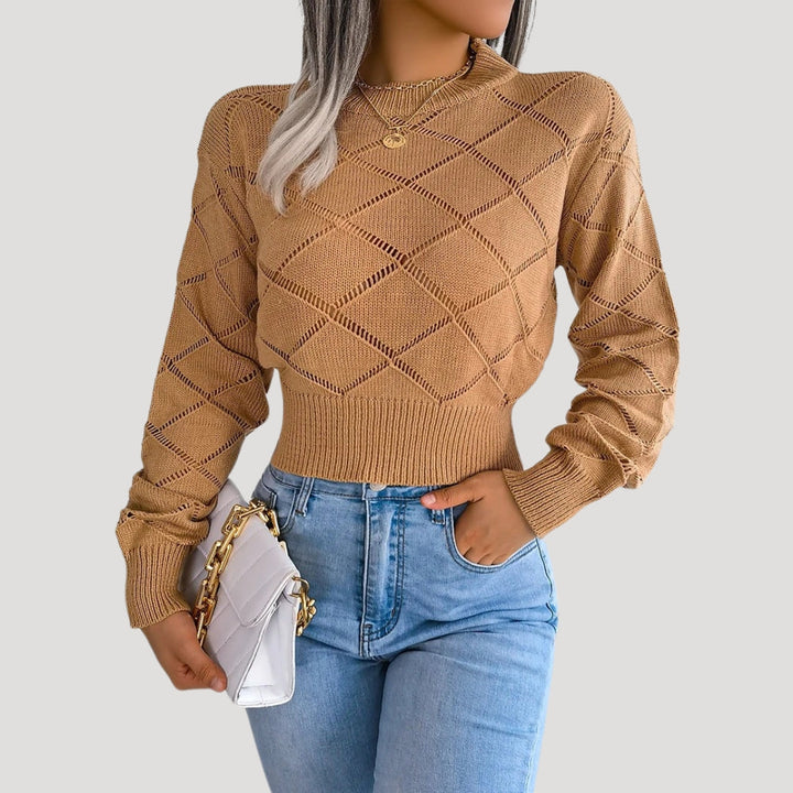 Stilla | Diamond Strikket Cropped Trøje