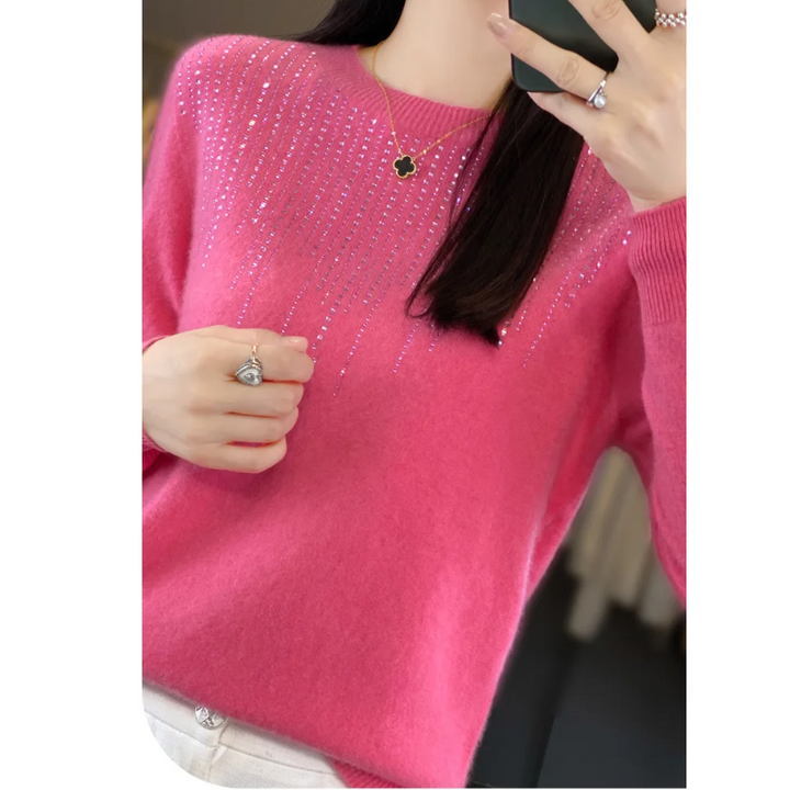 Stilla | Dame Pullover Af Blødt Strik Med Skinner Detaljer