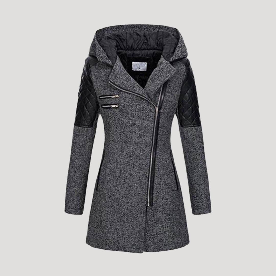 Stilla | Elegant Tweed Hættefrakke