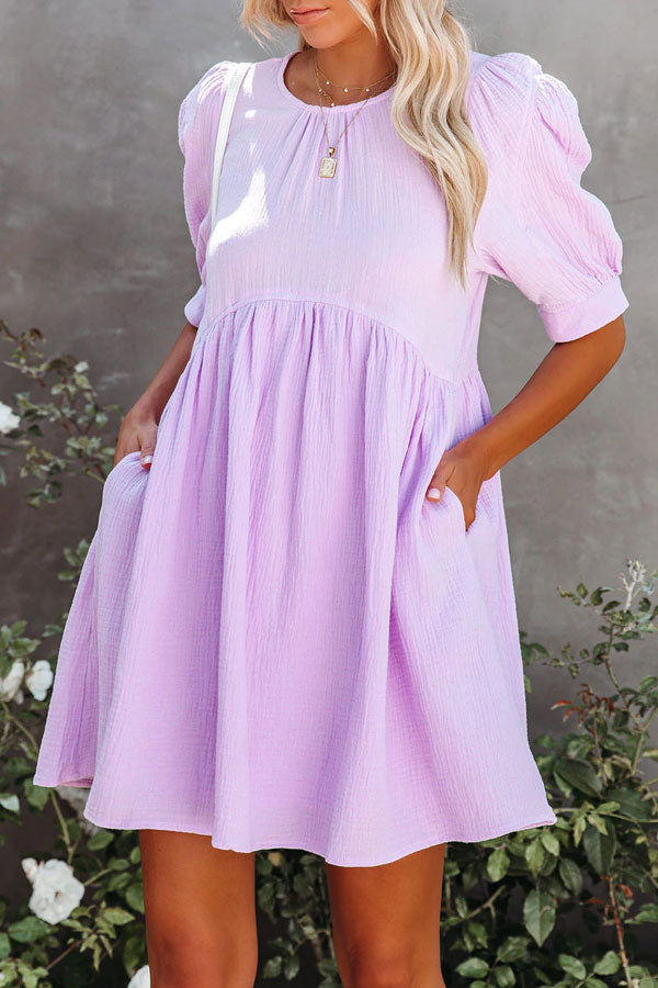 Stilla | Amber Cotton Pocketed Puff Sleeve Kjole