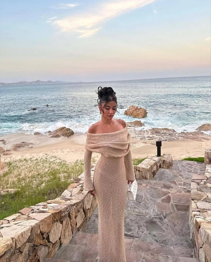Stilla | Off Shoulder Strik Max Kjole