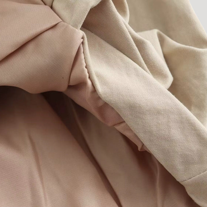 Stilla | Minimalist Beige Lynlås Bomberjakke