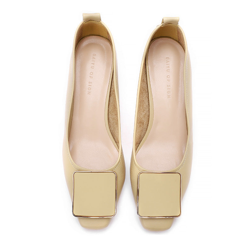Femme Elegant Slip-On Flats med Geometrisk Accent Stilla