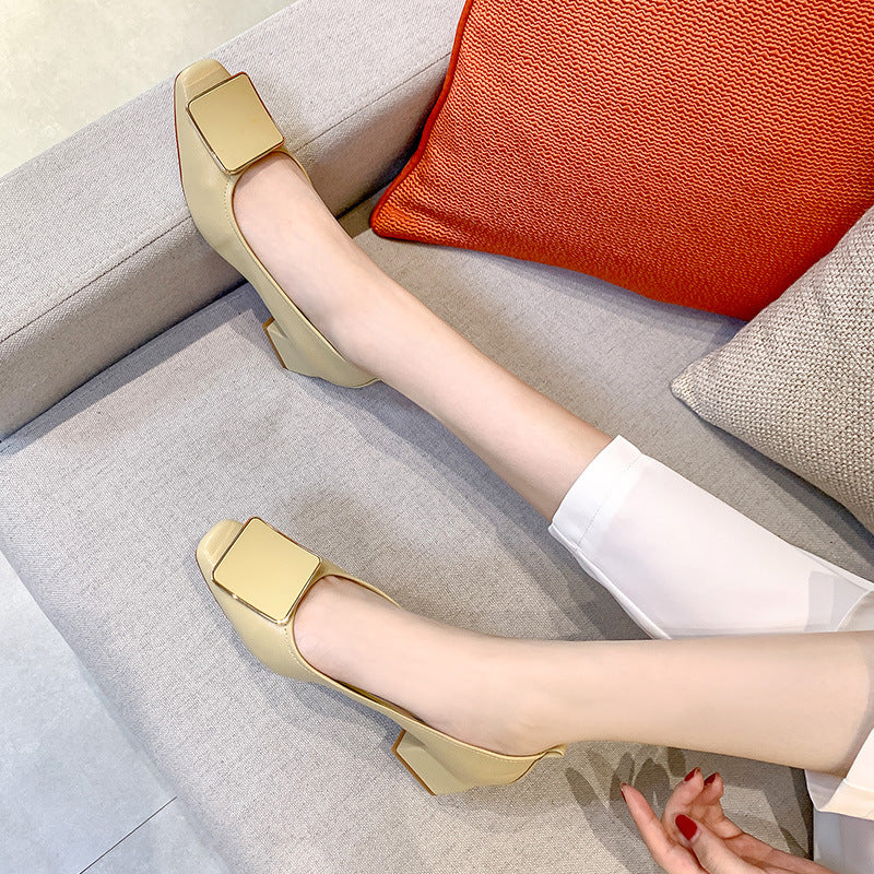 Femme Elegant Slip-On Flats med Geometrisk Accent Stilla