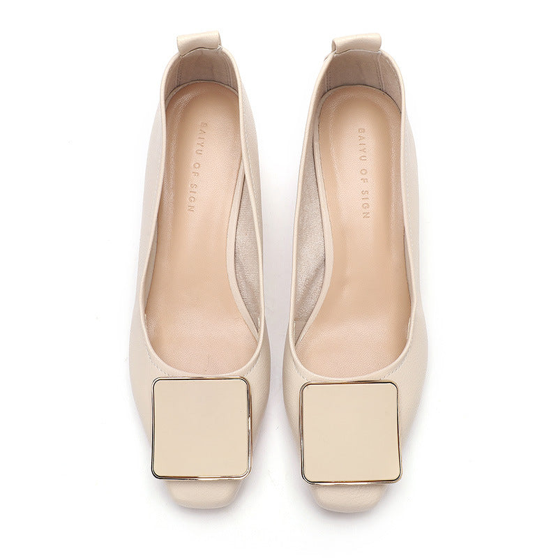 Femme Elegant Slip-On Flats med Geometrisk Accent Stilla