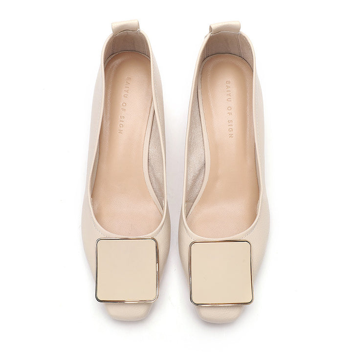 Femme Elegant Slip-On Flats med Geometrisk Accent Stilla
