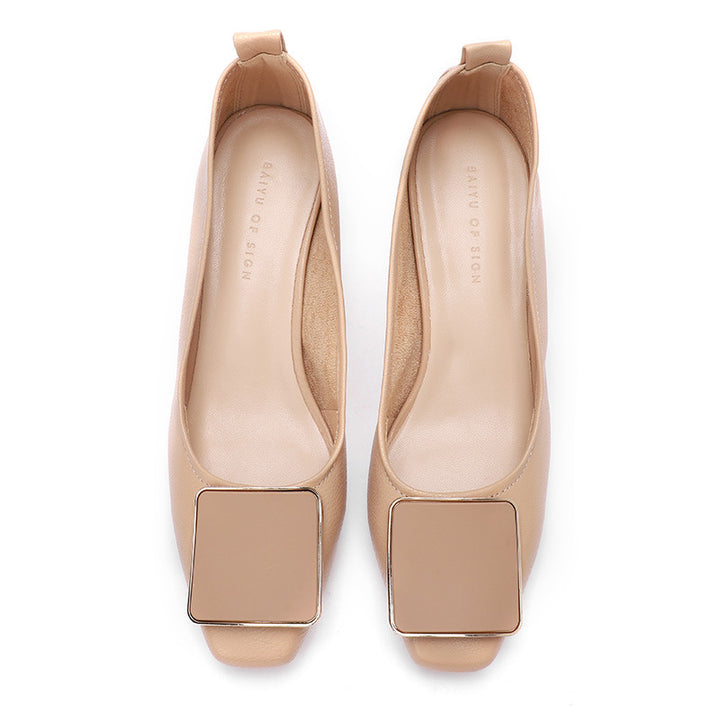 Femme Elegant Slip-On Flats med Geometrisk Accent Stilla